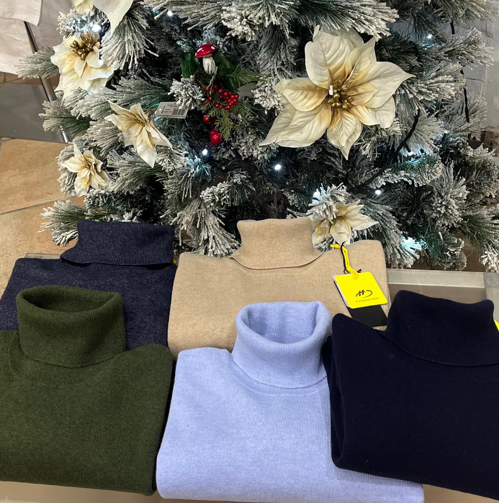 Maglione collo alto misto cashmere